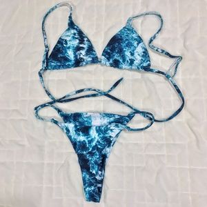 Wave Print Swim Suit